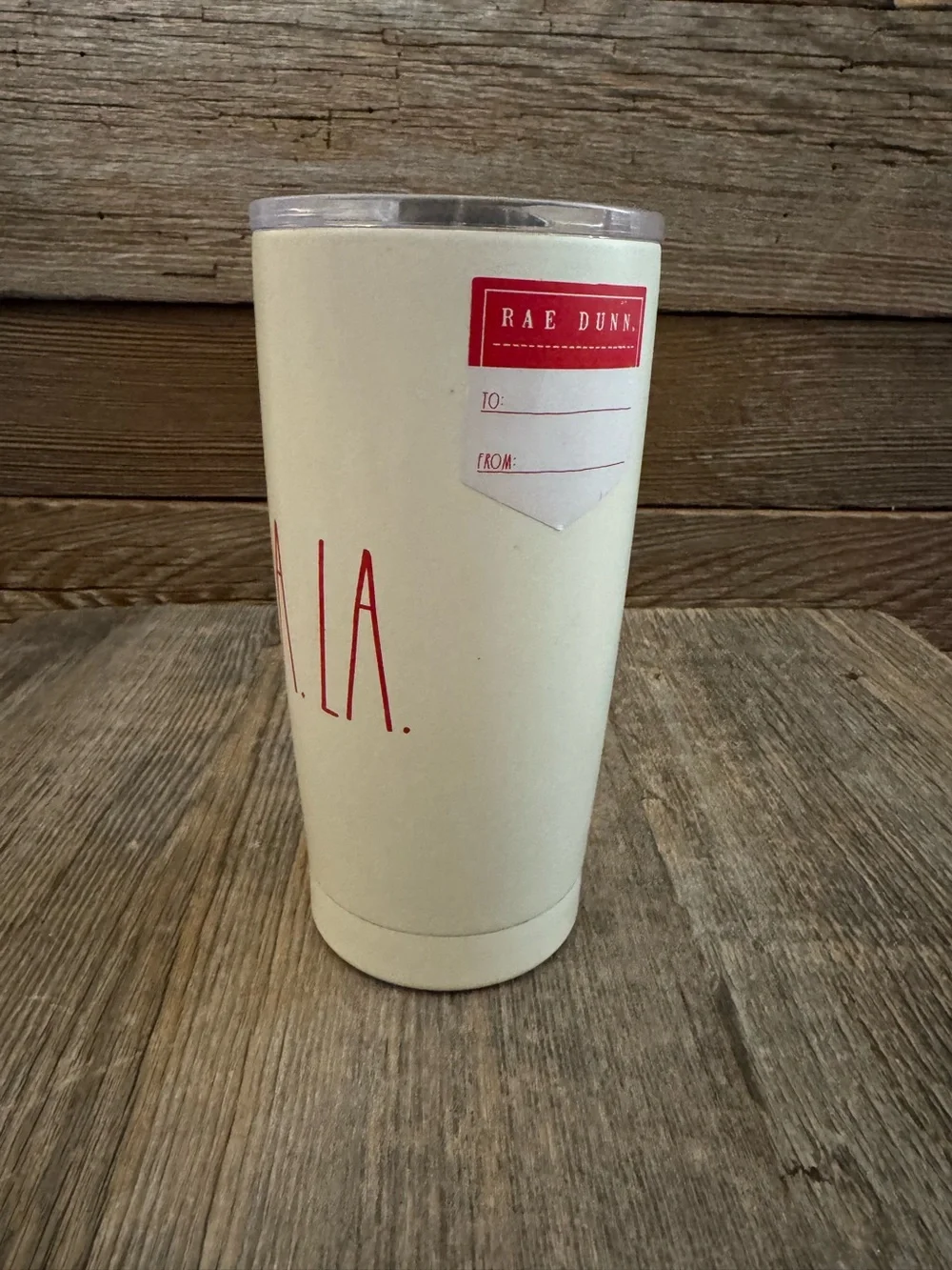 NWT Rae Dunn Fa. La. La. Travel Tumbler